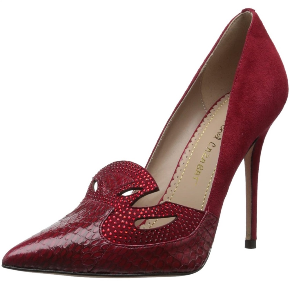 Jean Michel Cazabat Red Velvet Pumps